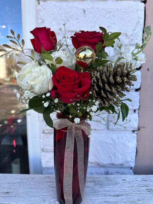 Festive vase arrangement